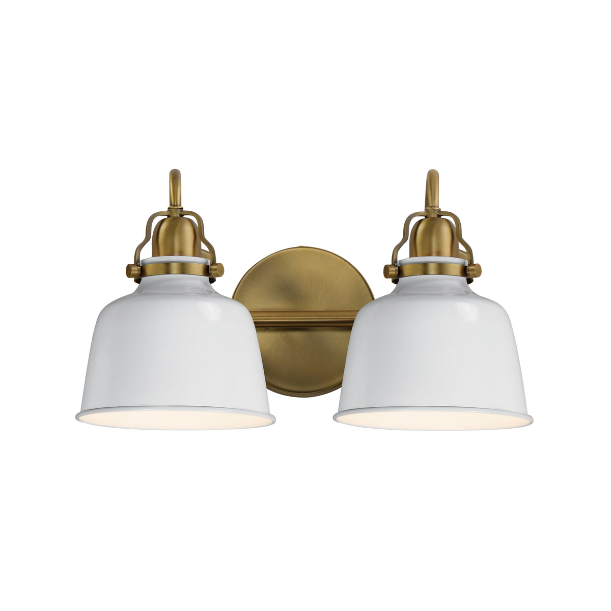 Applique murale à deux lumières Hollis 21422GWNAB de Maxim Lighting, couleur naturelle Laiton vieilli