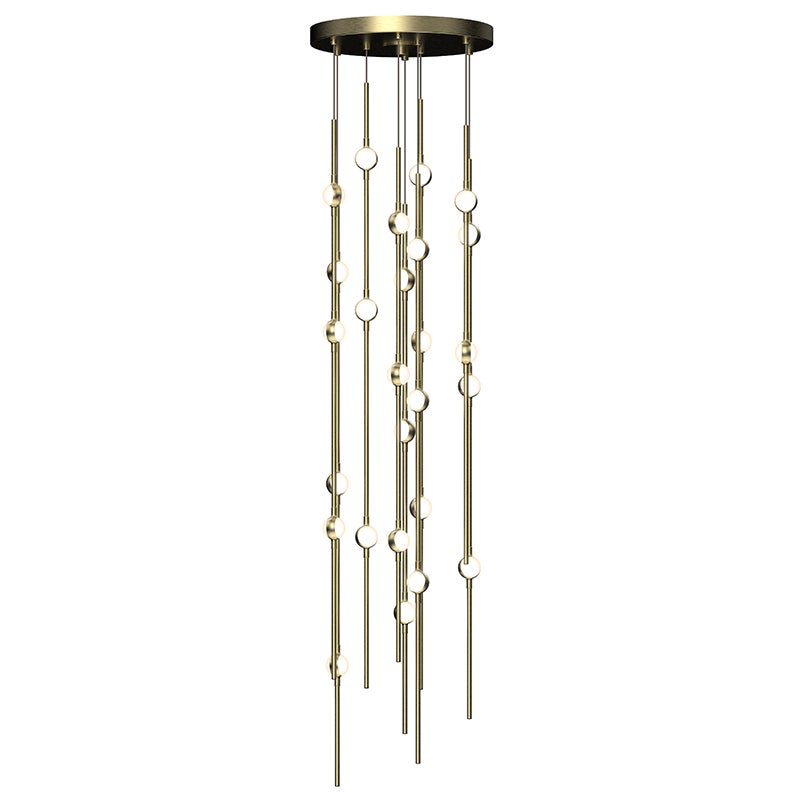 Sonneman 2162.38WS-J20 Constellation 12" LED courte Suspension en laiton satiné