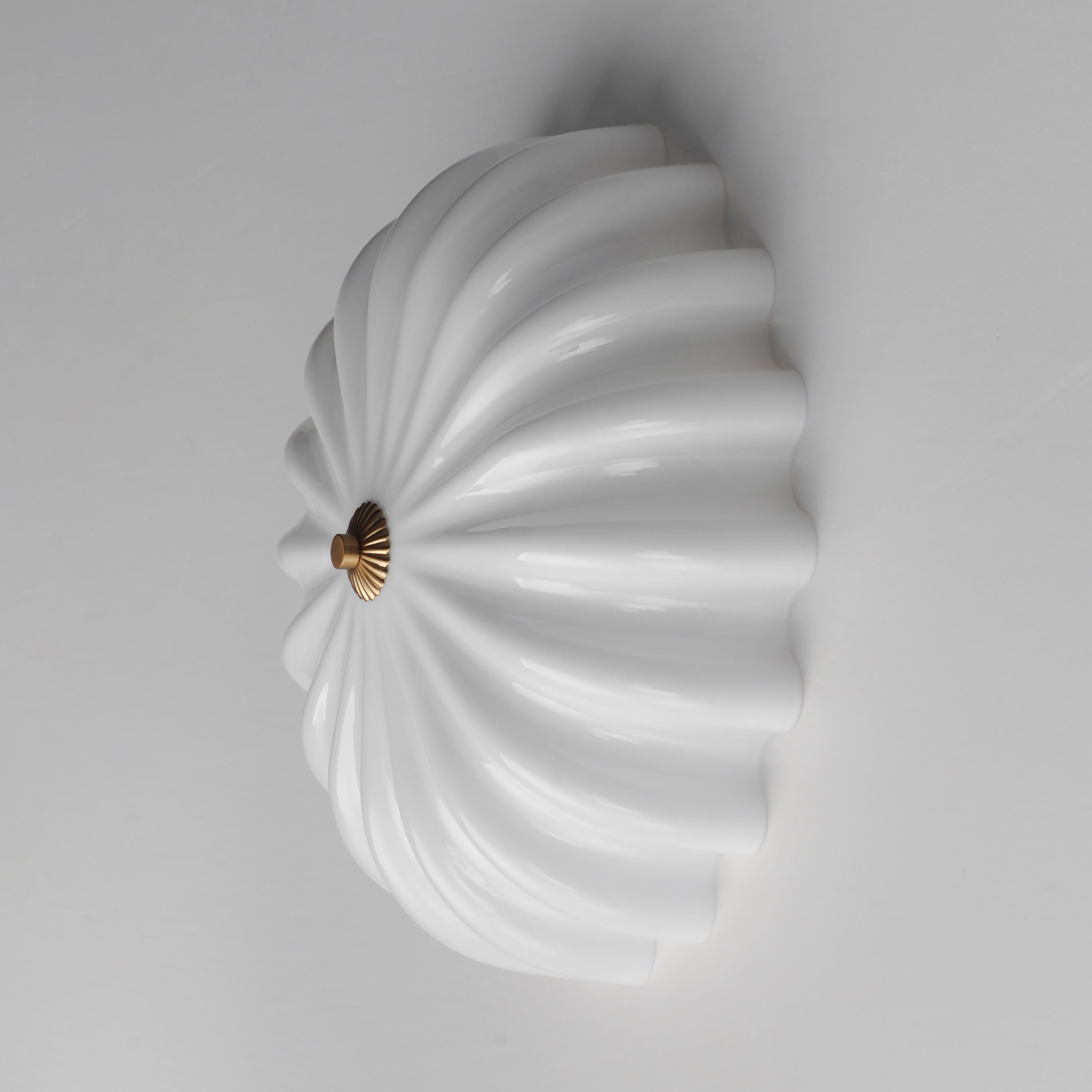 Maxim Lighting 22650WTNAB Bundt 15" Flush Mount in White/Natural Aged Brass