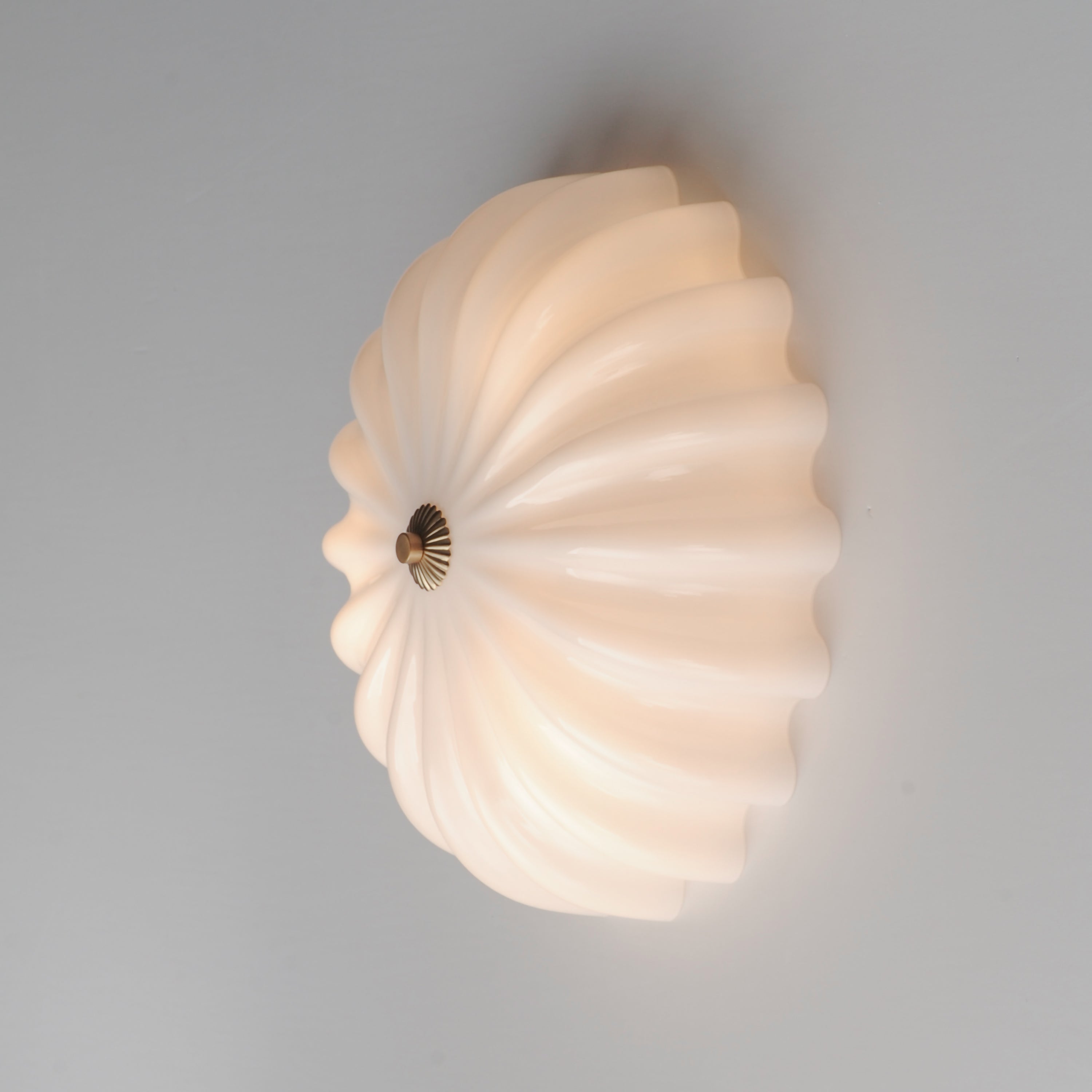Maxim Lighting 22650WTNAB Bundt 15" Flush Mount in White/Natural Aged Brass