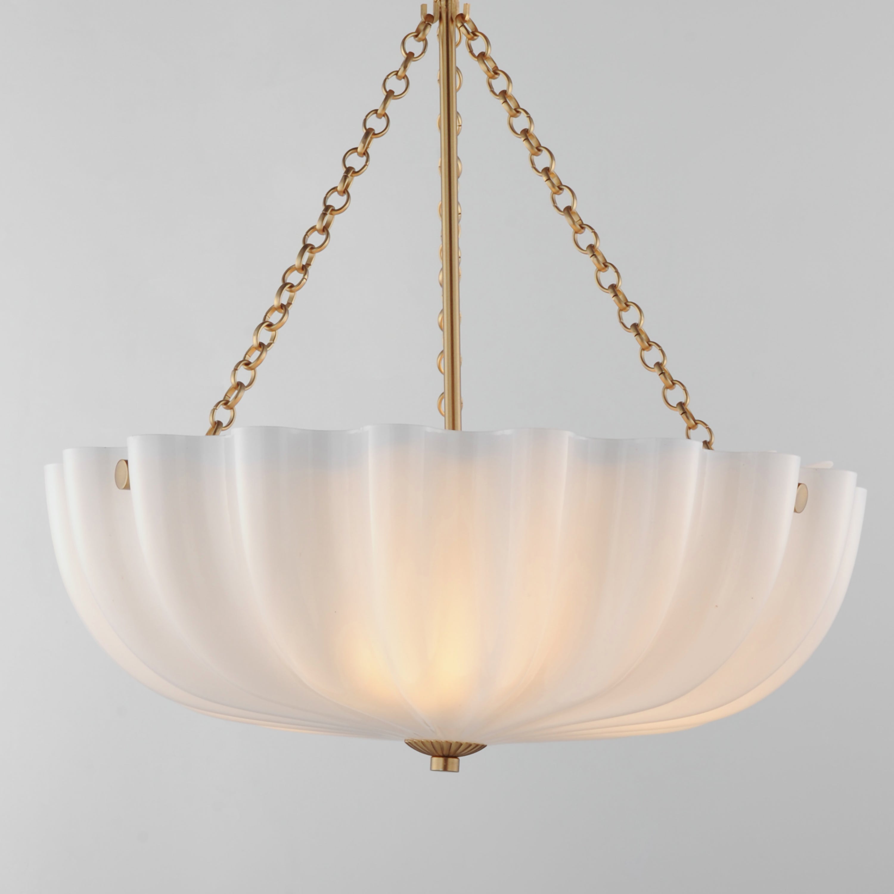 Maxim Lighting 22653WTNAB Bundt Pendant / Semi-Flush in White/Natural Aged Brass