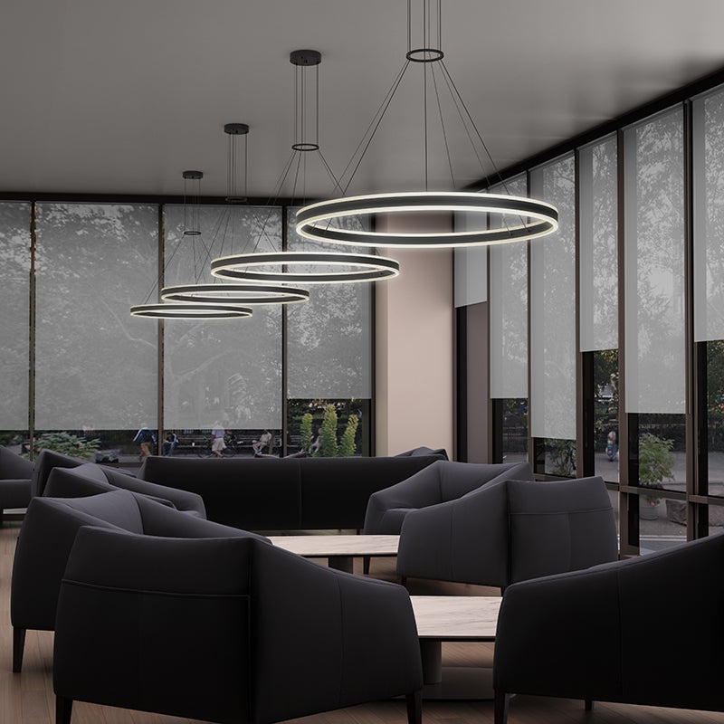 Sonneman 2305.25-J20 Double Corona LED Suspension en noir satiné