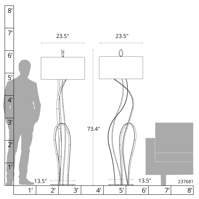 Hubbardton Forge 237681 Sway Floor Lamp