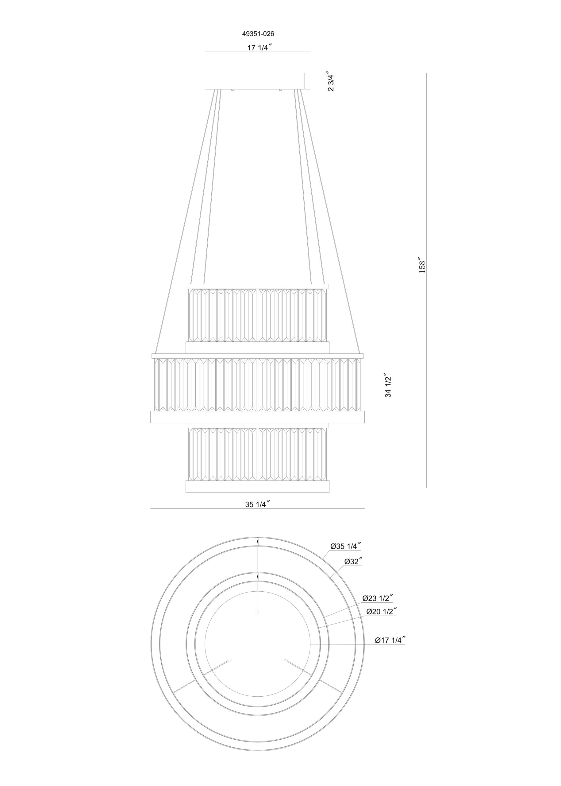 Eurofase 49350-012 Empra LED Crystal Chandelier in Gold