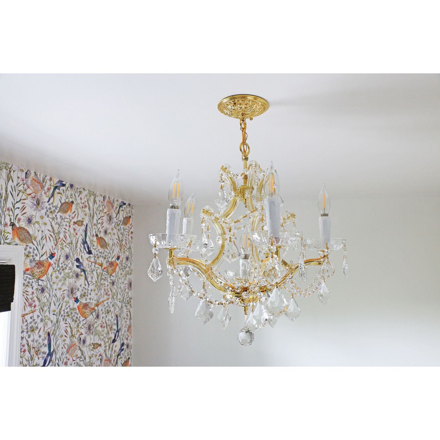 Crystorama - 4405-GD-CL-SAQ - Six Light Mini Chandelier - Maria Theresa - Gold