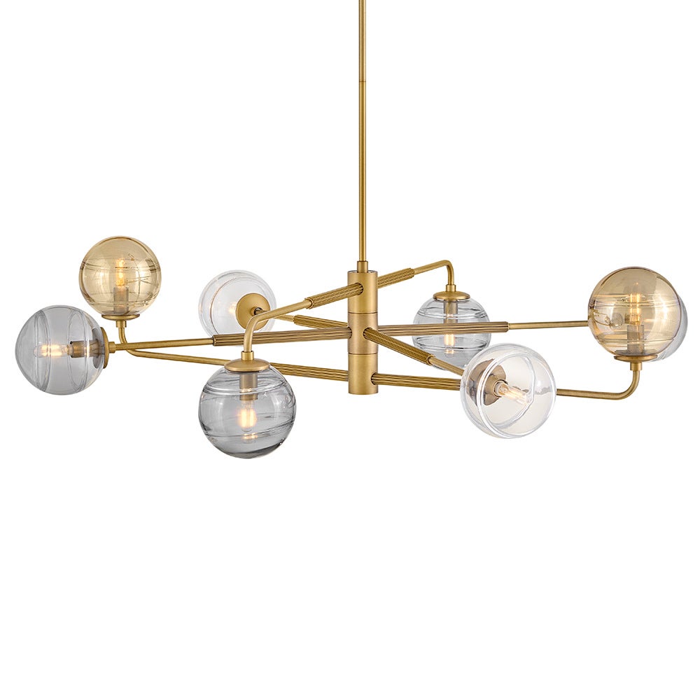 Fredrick Ramond FR30508HBR Oberon Adjustable Tier Chandelier in Heritage Brass