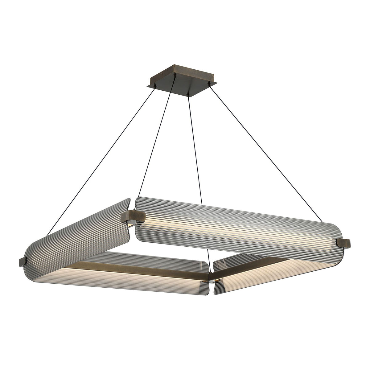Eurofase 50053-018 Neoness LED Geometric Chandelier in Weathered Brass