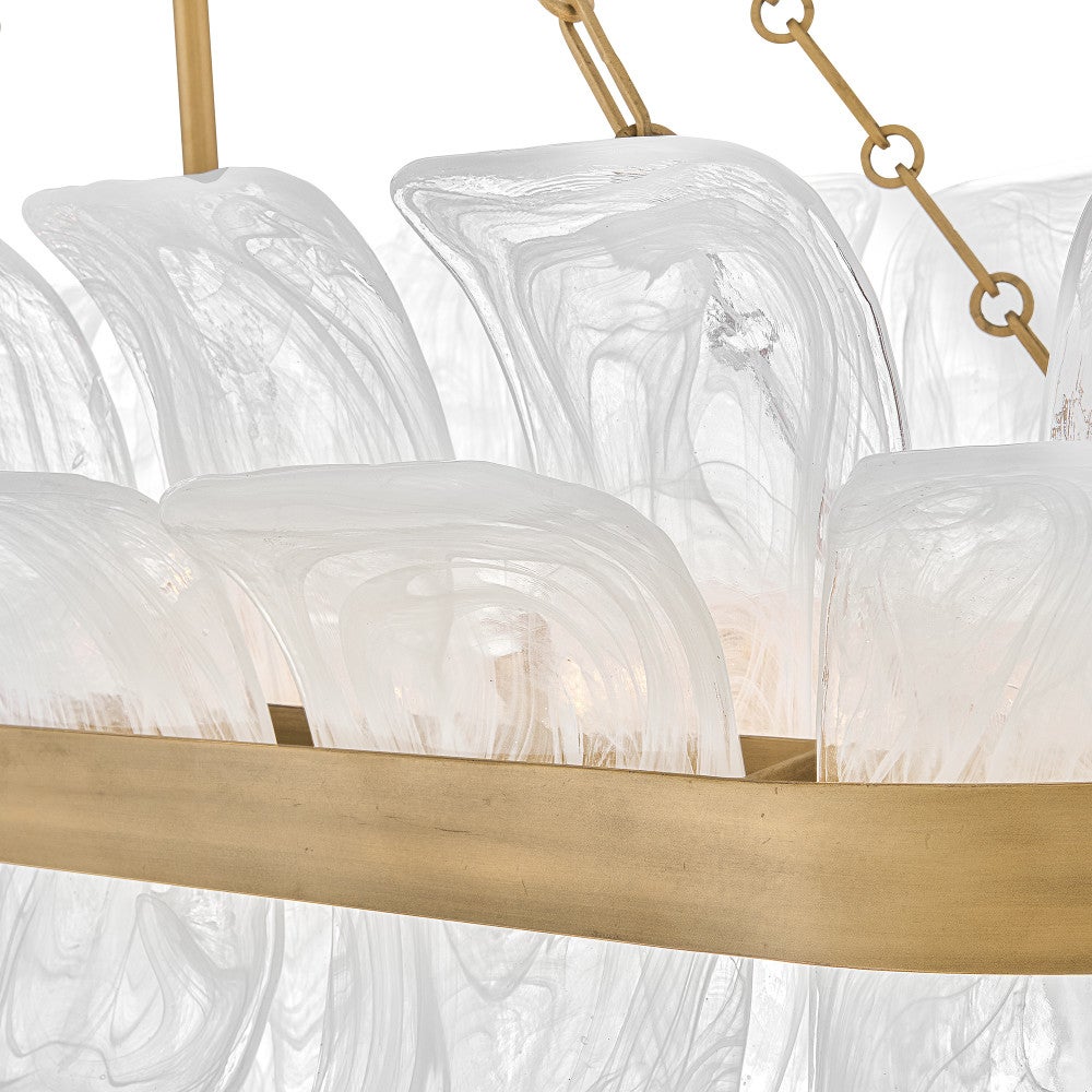 Fredrick Ramond FR46915BNG Fleur Linear Chandelier in Burnished Gold