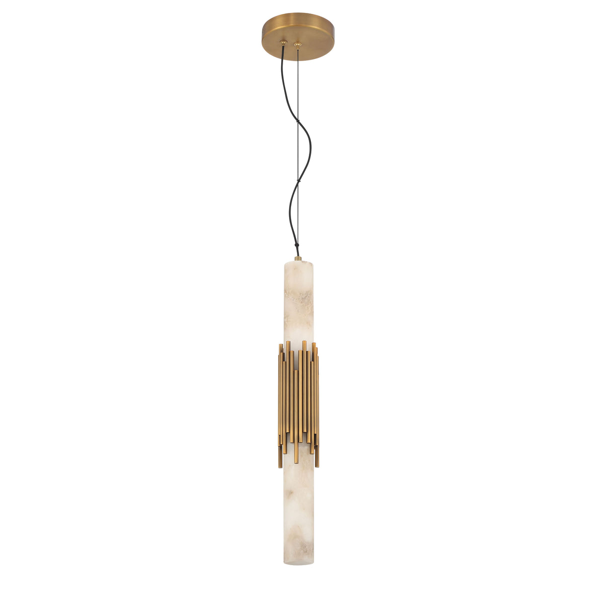 Eurofase 50353-026 Venna Albâtre LED Suspension en laiton antique