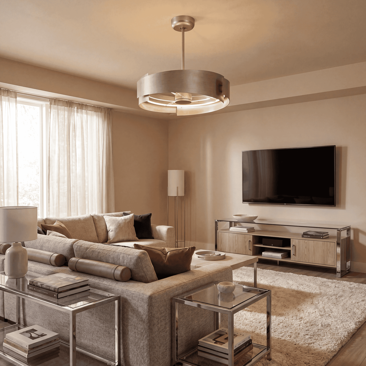 Savoy House 28-FD-455-53 Amiena LED Fan D'Lier in Silver Patina
