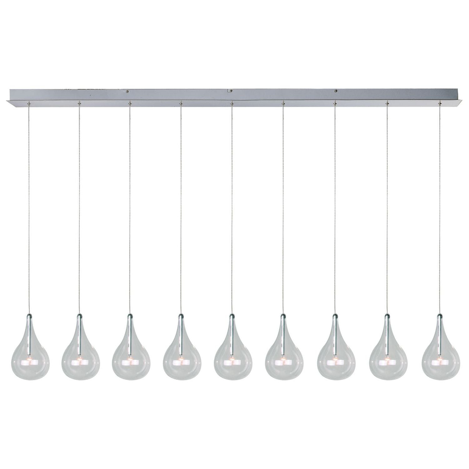 ET2 - E23119-18 - Nine Light Pendant - Larmes - Polished Chrome
