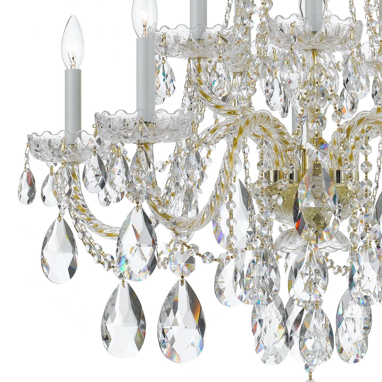 Crystorama - 1110-PB-CL-MWP - Dix Lumières Suspendu - Cristal traditionnel - Laiton poli