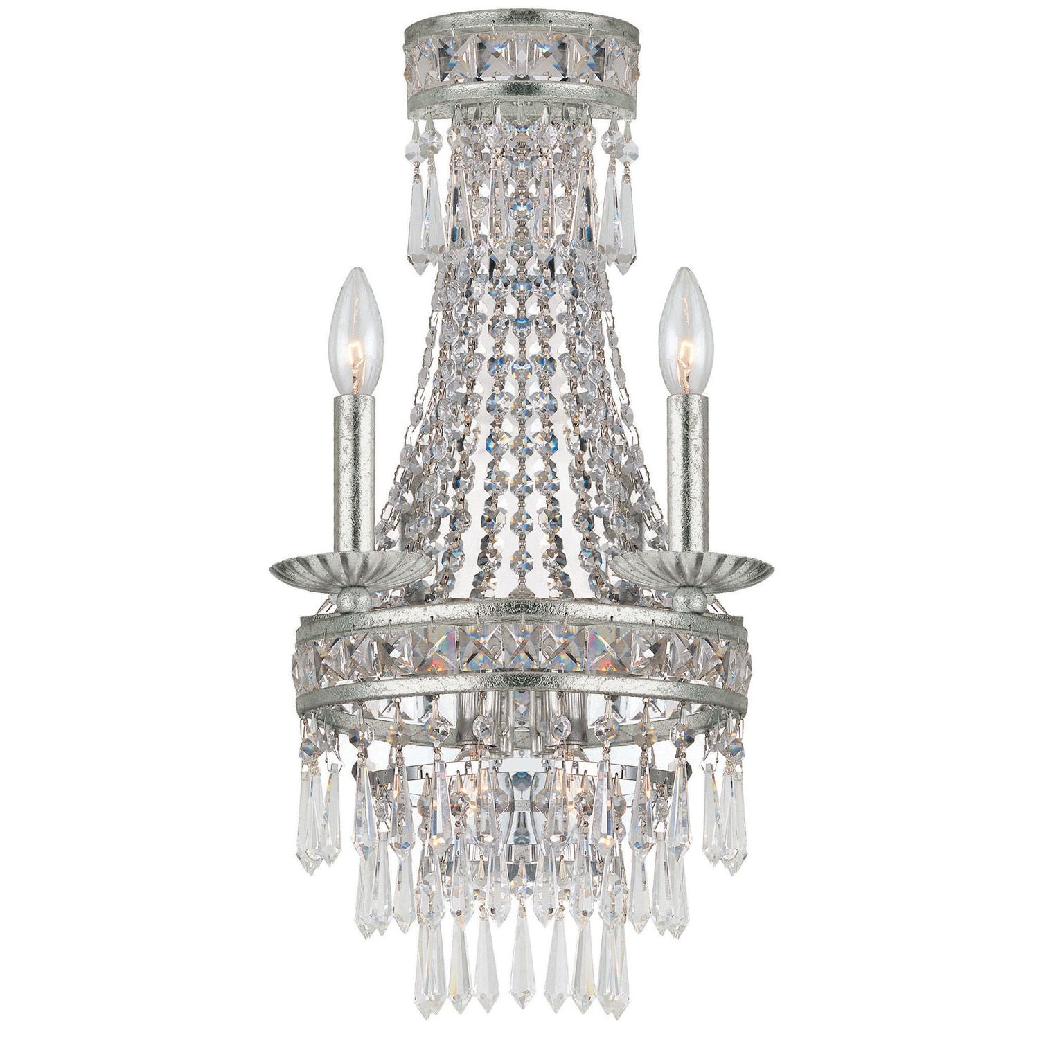 Crystorama - 5262-OS-CL-MWP - Two Light Wall Sconce - Mercer - Olde Silver