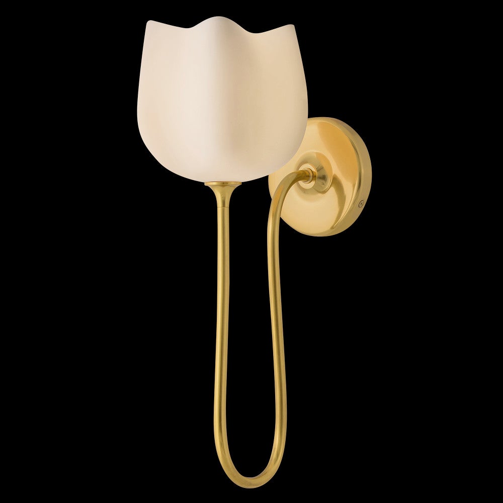 Fredrick Ramond FR46302UB Verity Porcelain Sconce in Unlacquered Brass