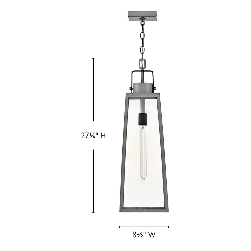 Lark 82002AL Hugh Hanging Lantern in Antique Brushed Aluminum