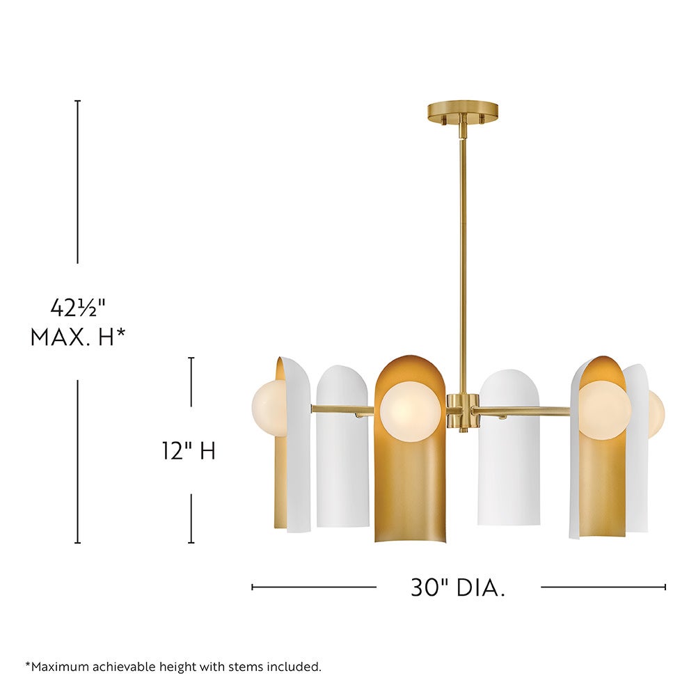 Lark 84236LCB-SO Zuri Tier in Lacquered Brass with Satin Off-White accents
