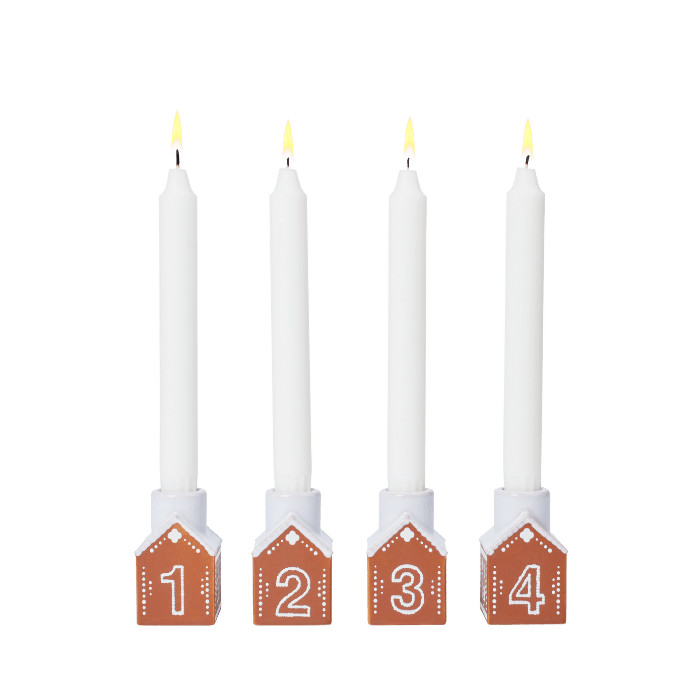 Kähler 693538 Porte-bougies de l'Avent en forme de pain d'épice, marron