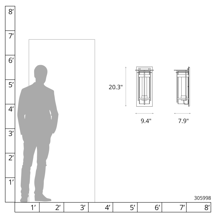 Hubbardton Forge 305998 Torch with Top Plate Large Outdoor Sconce