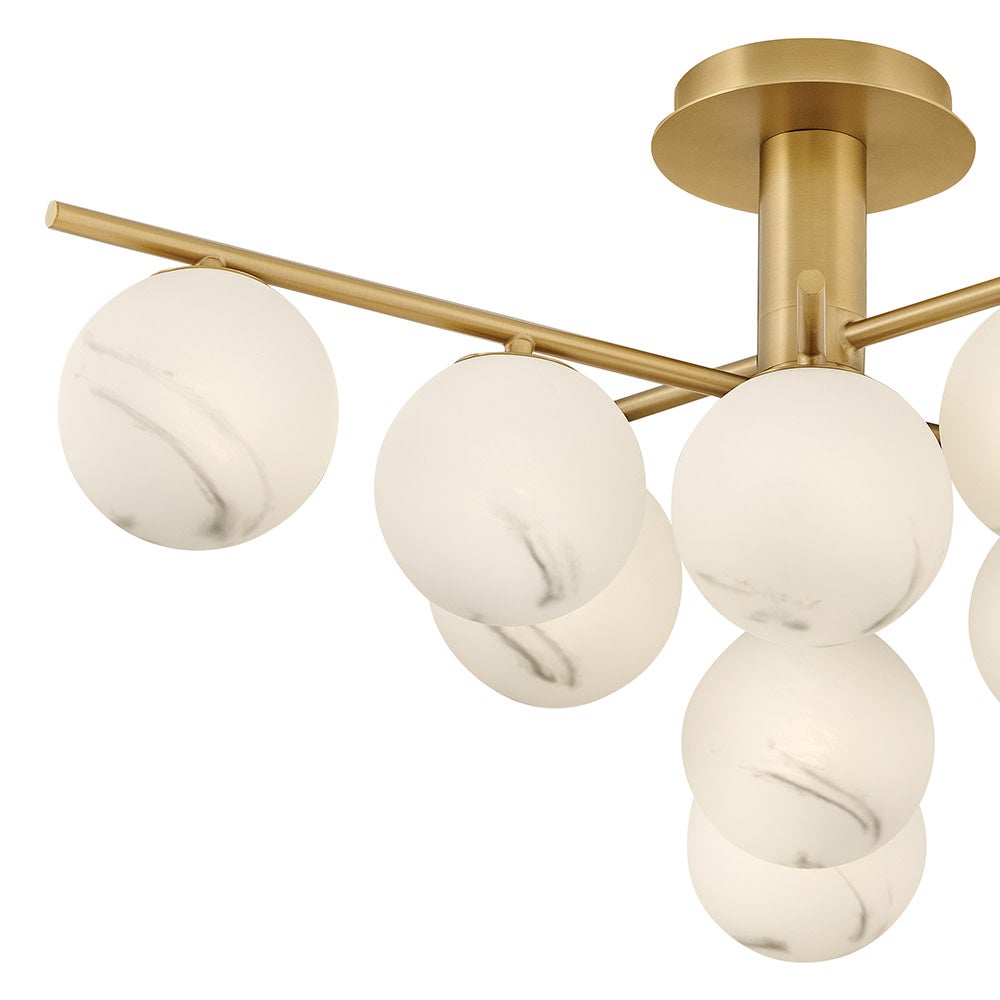 Fredrick Ramond FR41903LCB Selene Semi-Flush Mount in Lacquered Brass