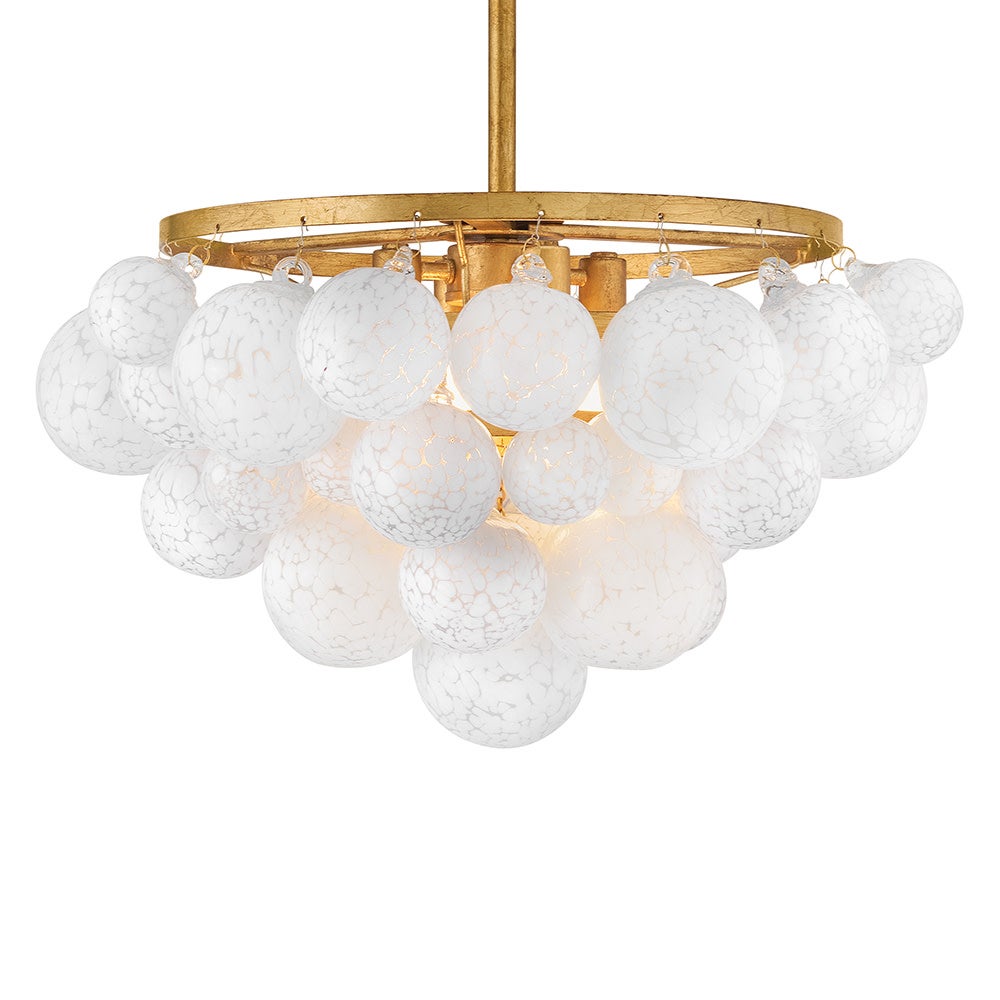 Fredrick Ramond FR41563DA Marabel Plafonnier semi-encastré en verre soufflé et laiton vieilli