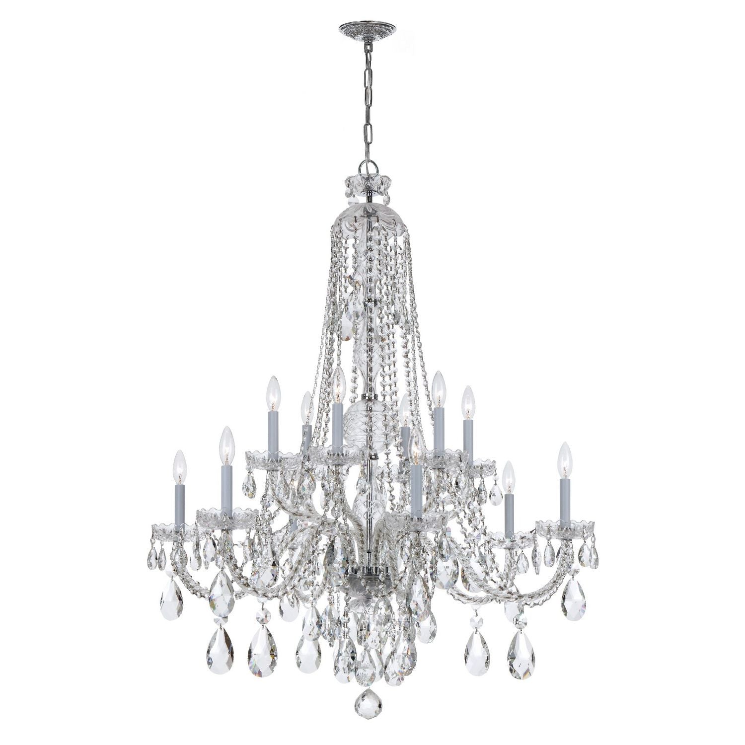 Crystorama - 1112-CH-CL-S - 12 Light Chandelier - Traditional Crystal - Polished Chrome