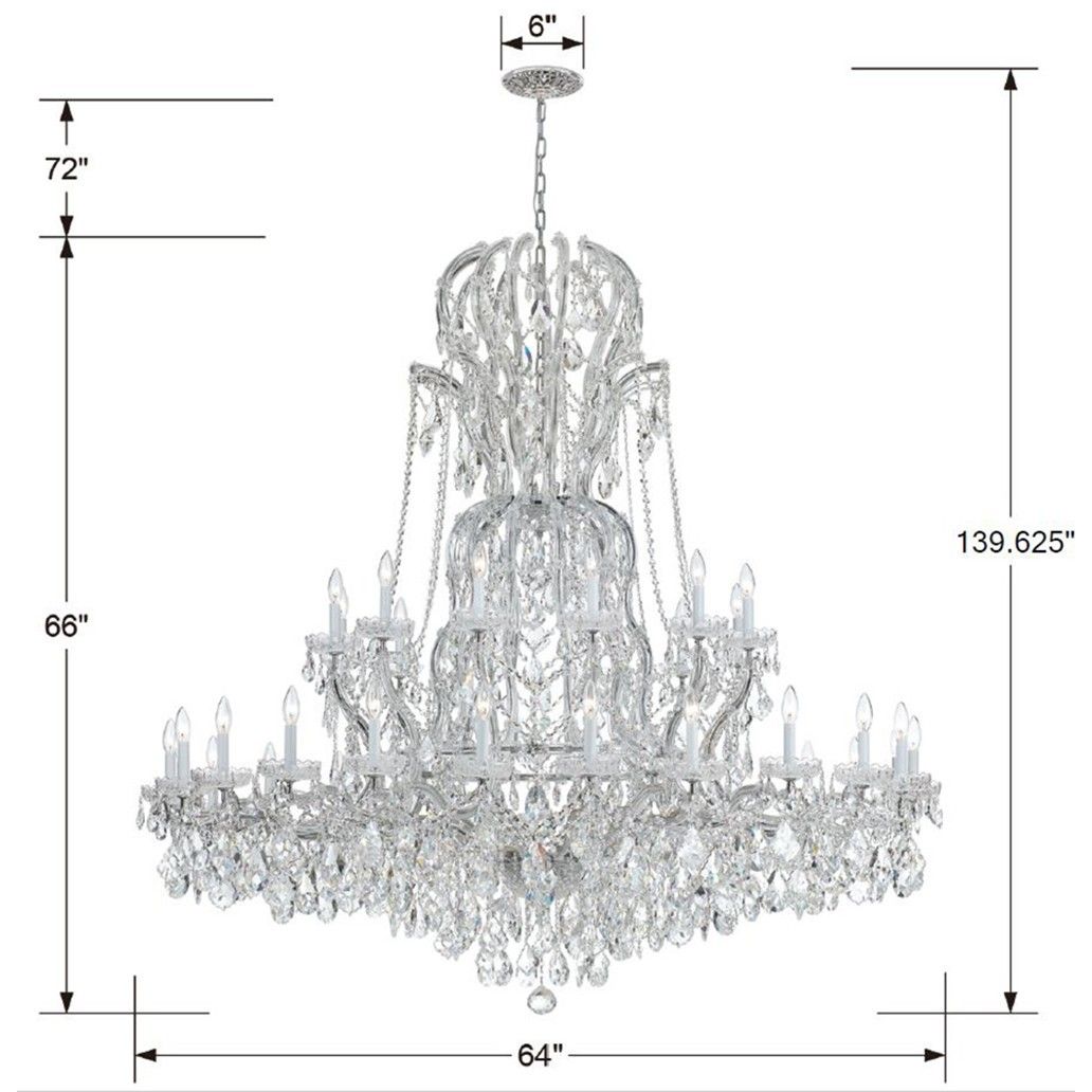 Crystorama - 4460-CH-CL-MWP - 37 Light Chandelier - Maria Theresa - Polished Chrome