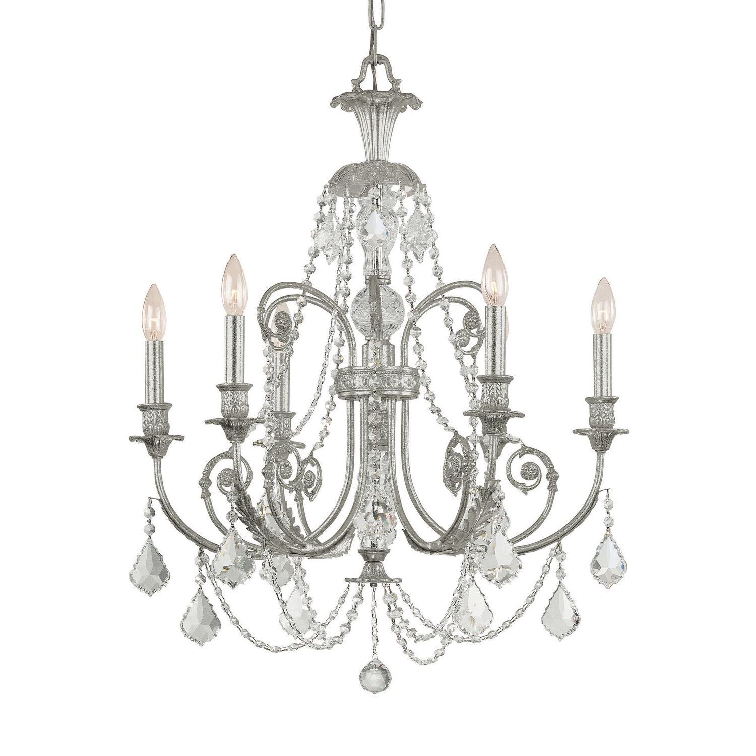 Crystorama - 5116-OS-CL-S - Six lumières Suspendu - Regis - Olde Silver