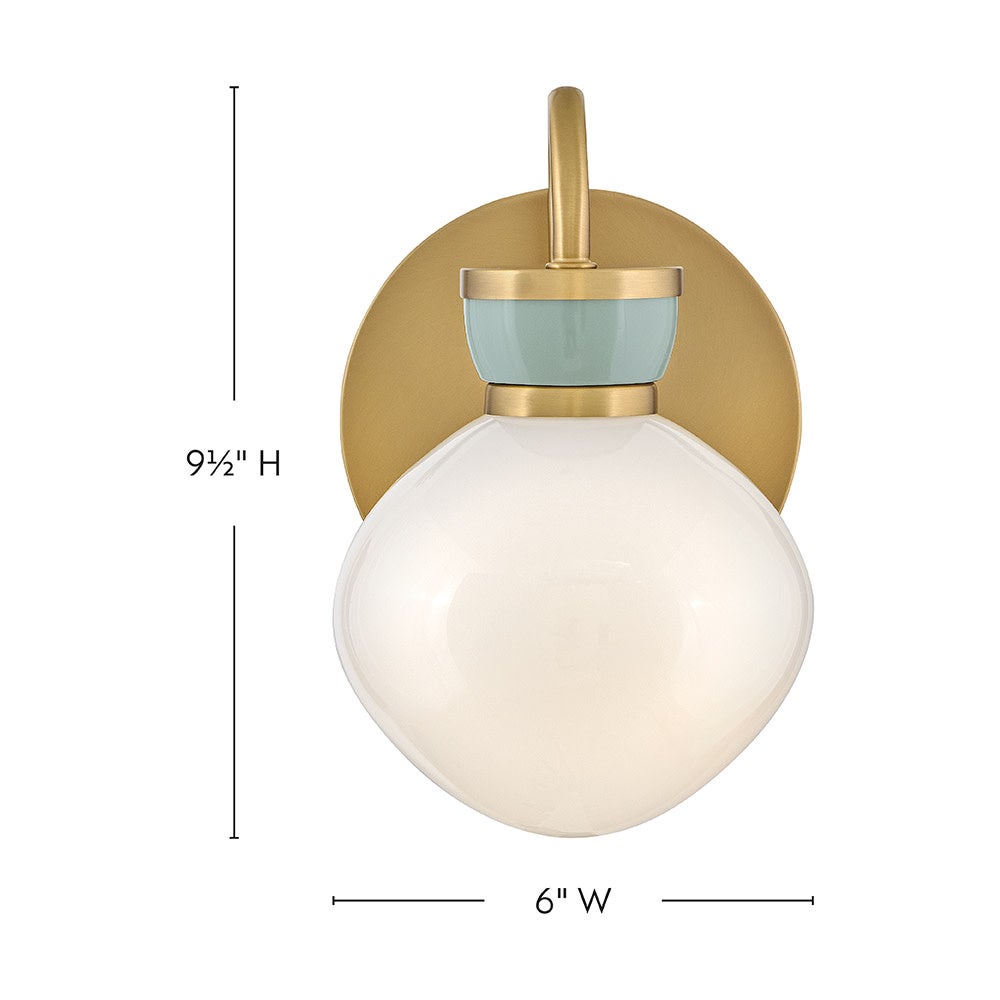 Meuble-lavabo Lucy Lark 85590LCB-SF en laiton laqué avec accents vert d'eau