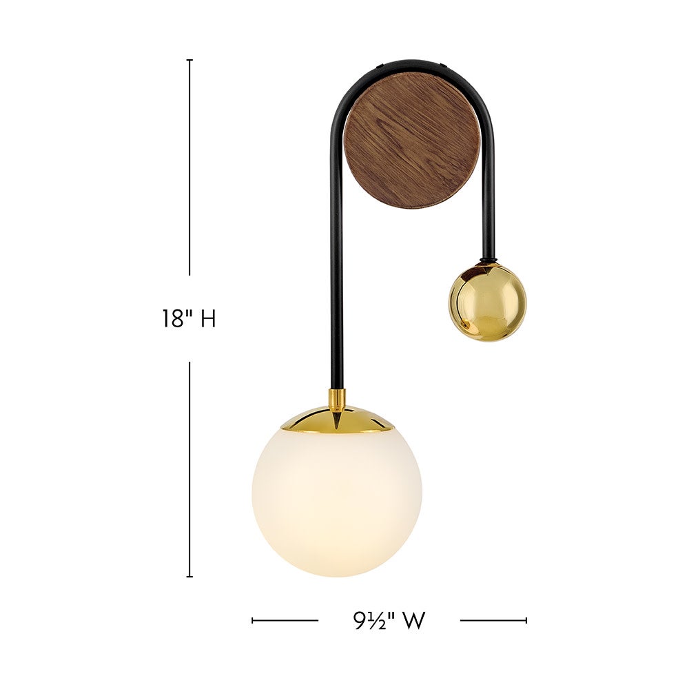 Lark 83570BBR Auggie Globe Sconce in Bright Brass