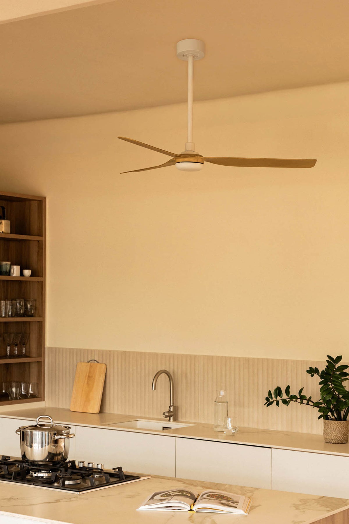 Faro Barcelona 33816-US Punt Ceiling Fan in White/Maple