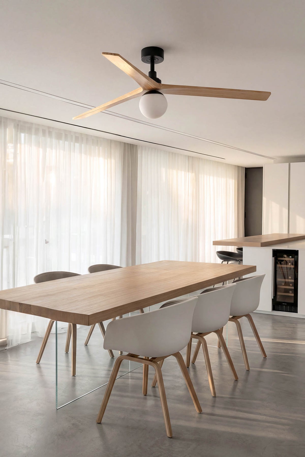 Faro Barcelona 342821B-US Klim Ceiling Fan in Black/Pine