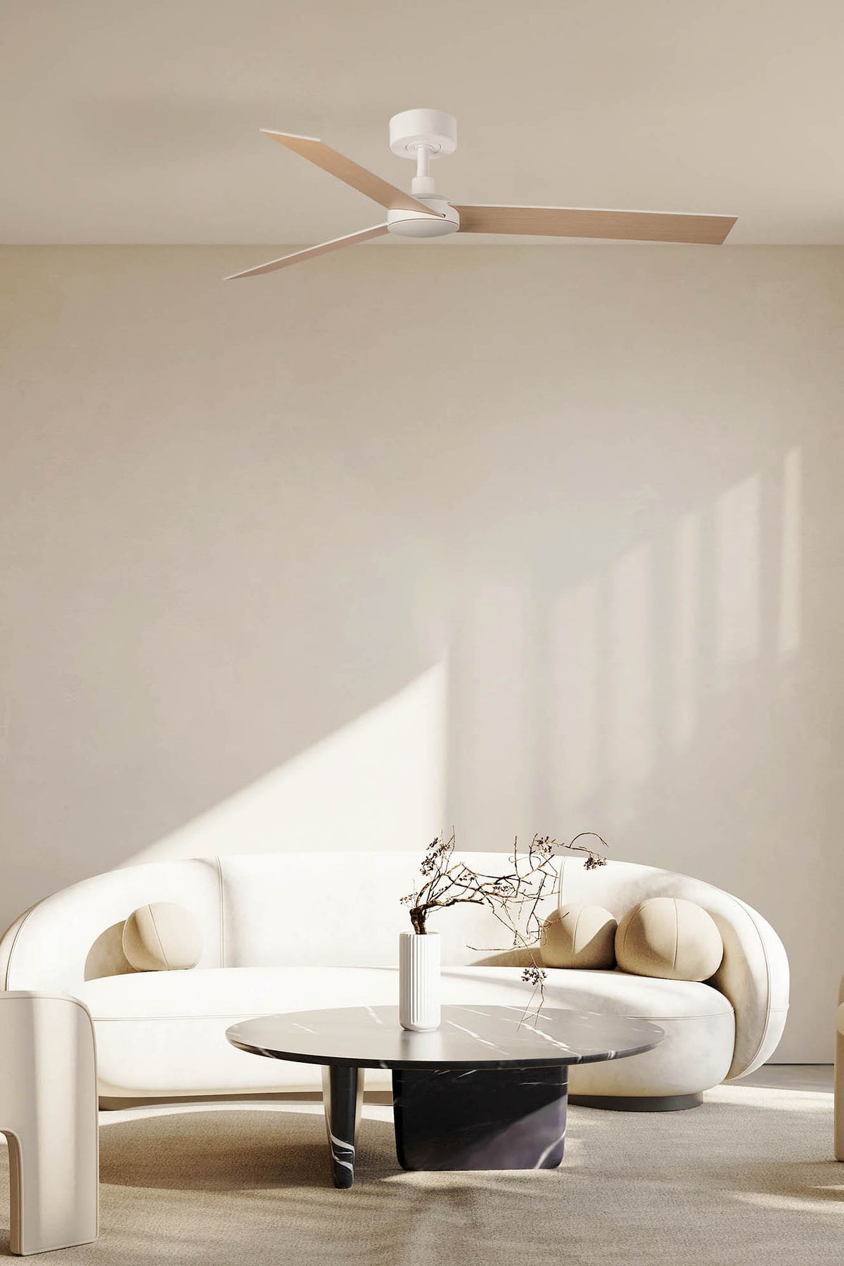 Faro Barcelona 34297-US Rudder Ceiling Fan in White/Ash