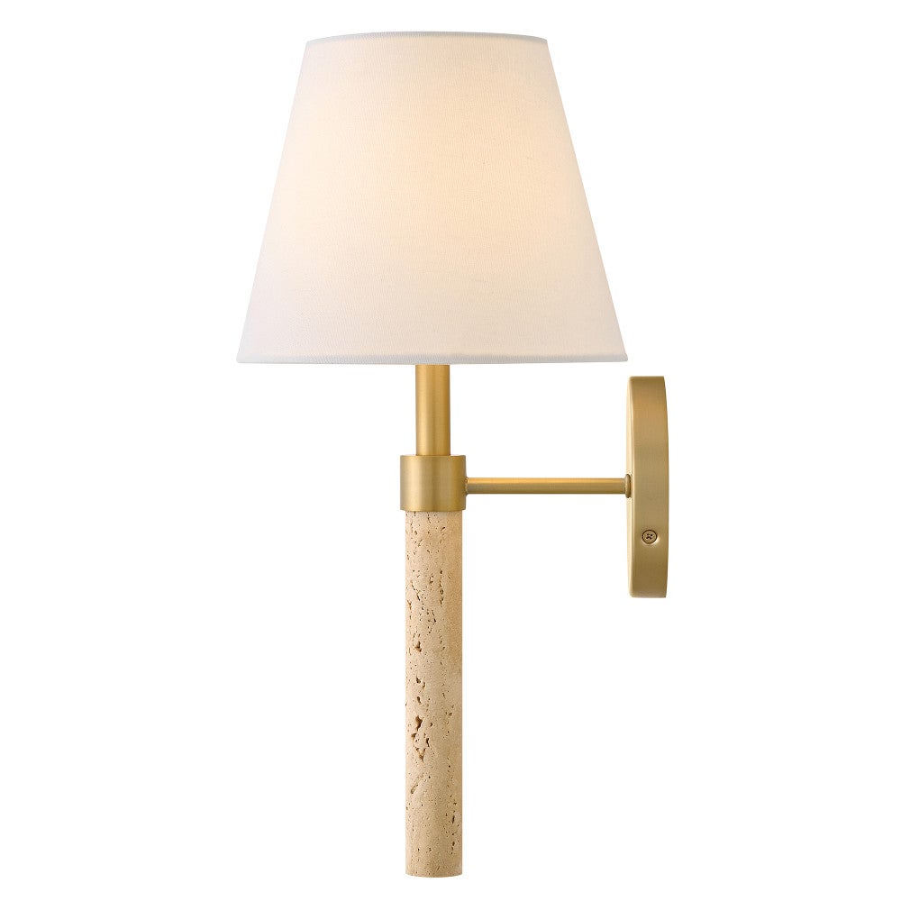 Applique murale Hinkley Lighting 47720LCB Bruna Travertine en laiton laqué