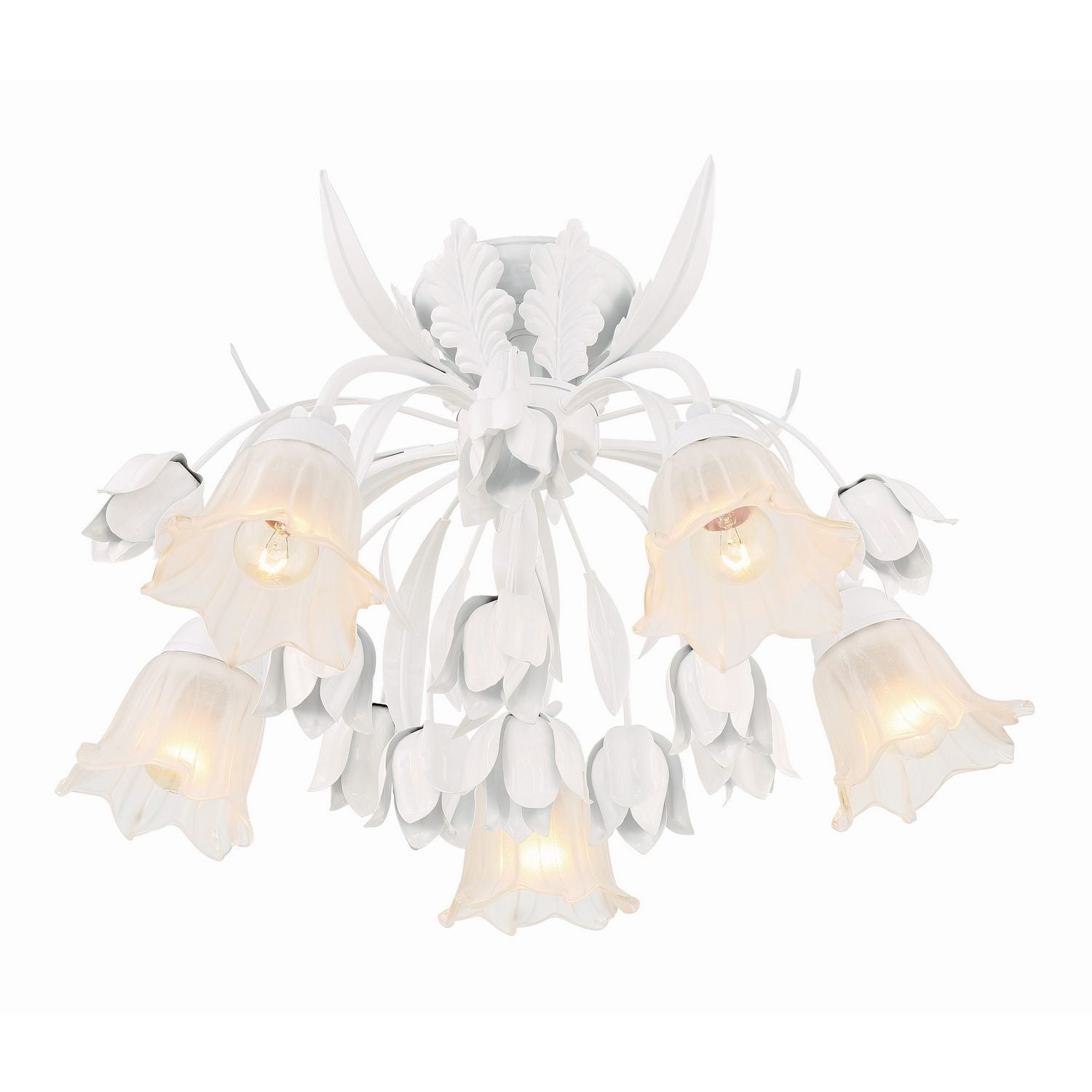 Crystorama - 4810-WW - Five Light Semi Flush Mount - Southport - Wet White