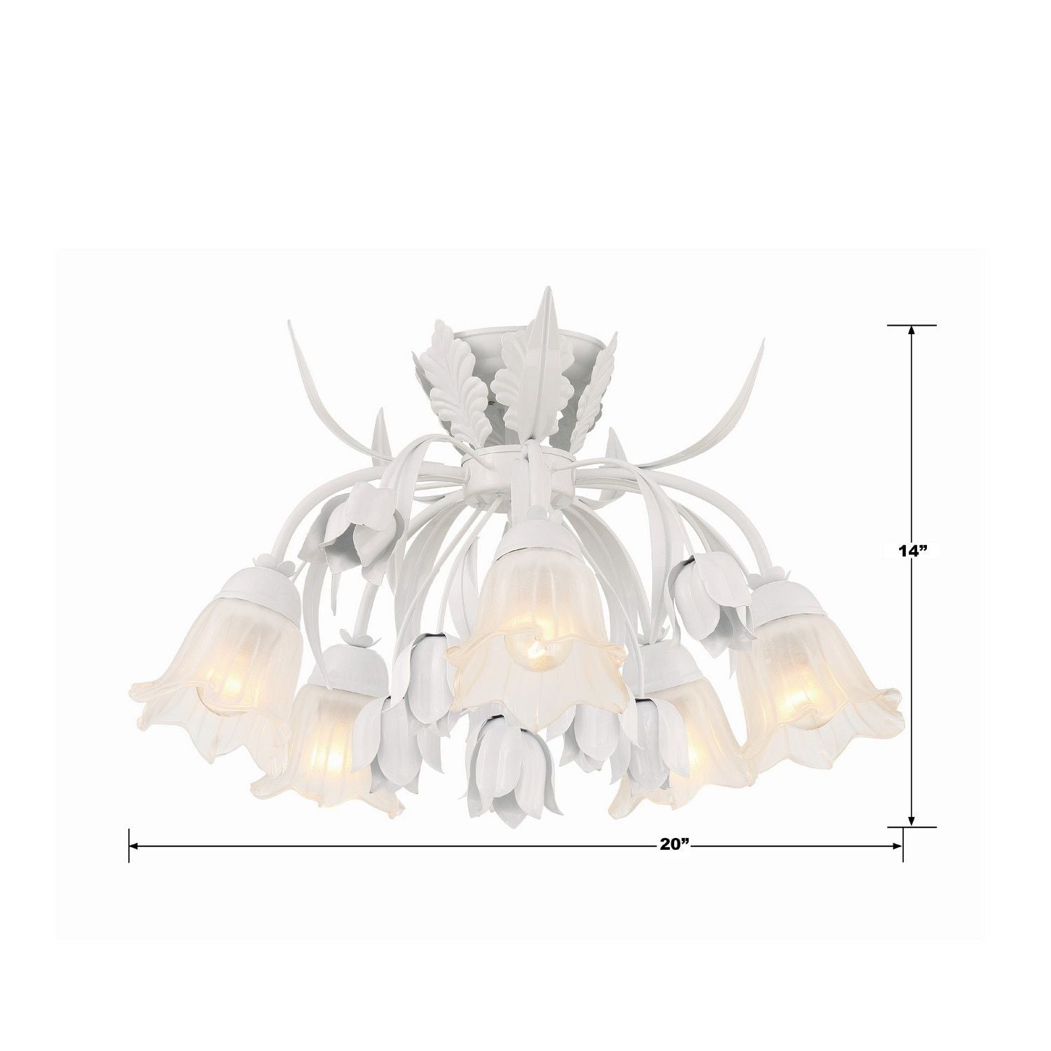 Crystorama - 4810-WW - Five Light Semi Flush Mount - Southport - Wet White