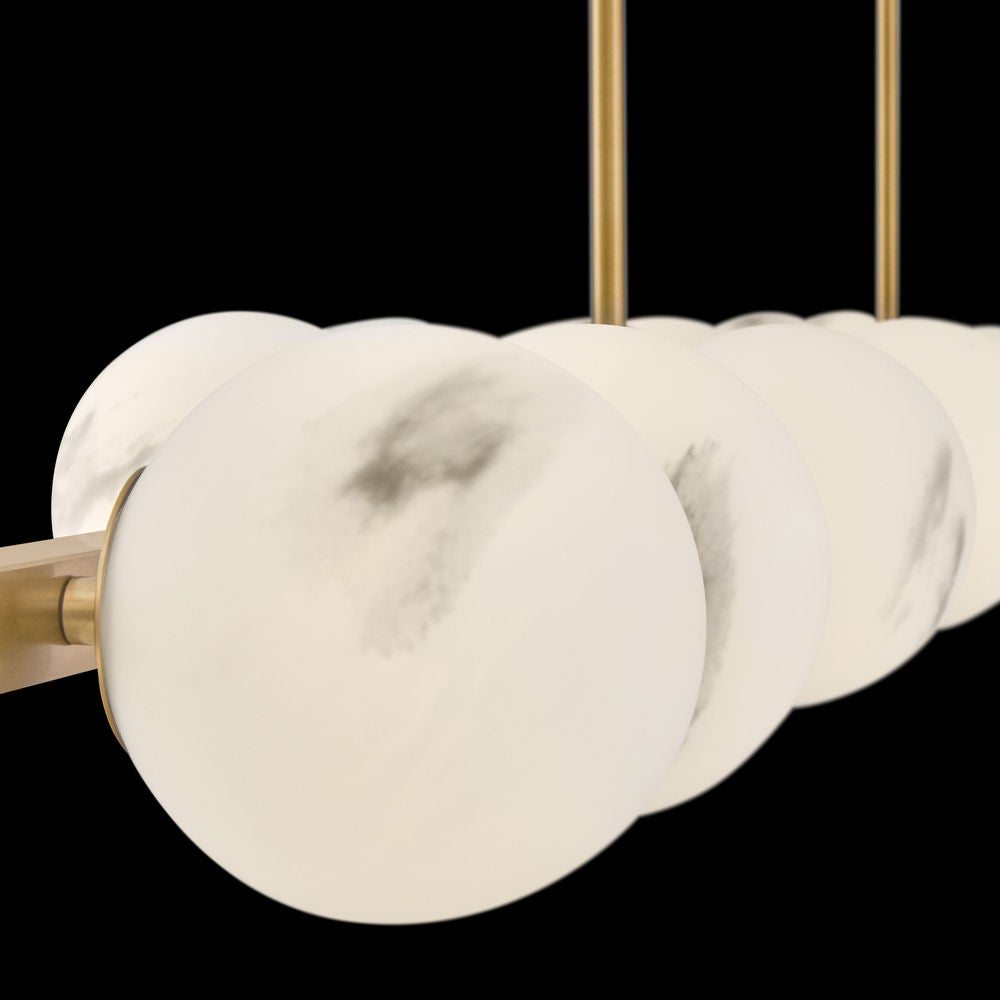 Fredrick Ramond FR41909LCB Selene Linear Chandelier in Lacquered Brass