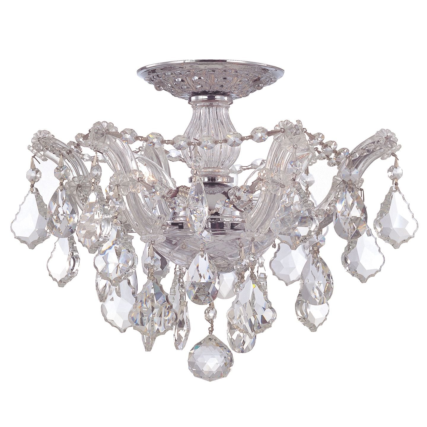 Crystorama - 4430-CH-CL-MWP - Semi-remorque à trois feux Plafonnier - Maria Theresa - Chrome poli