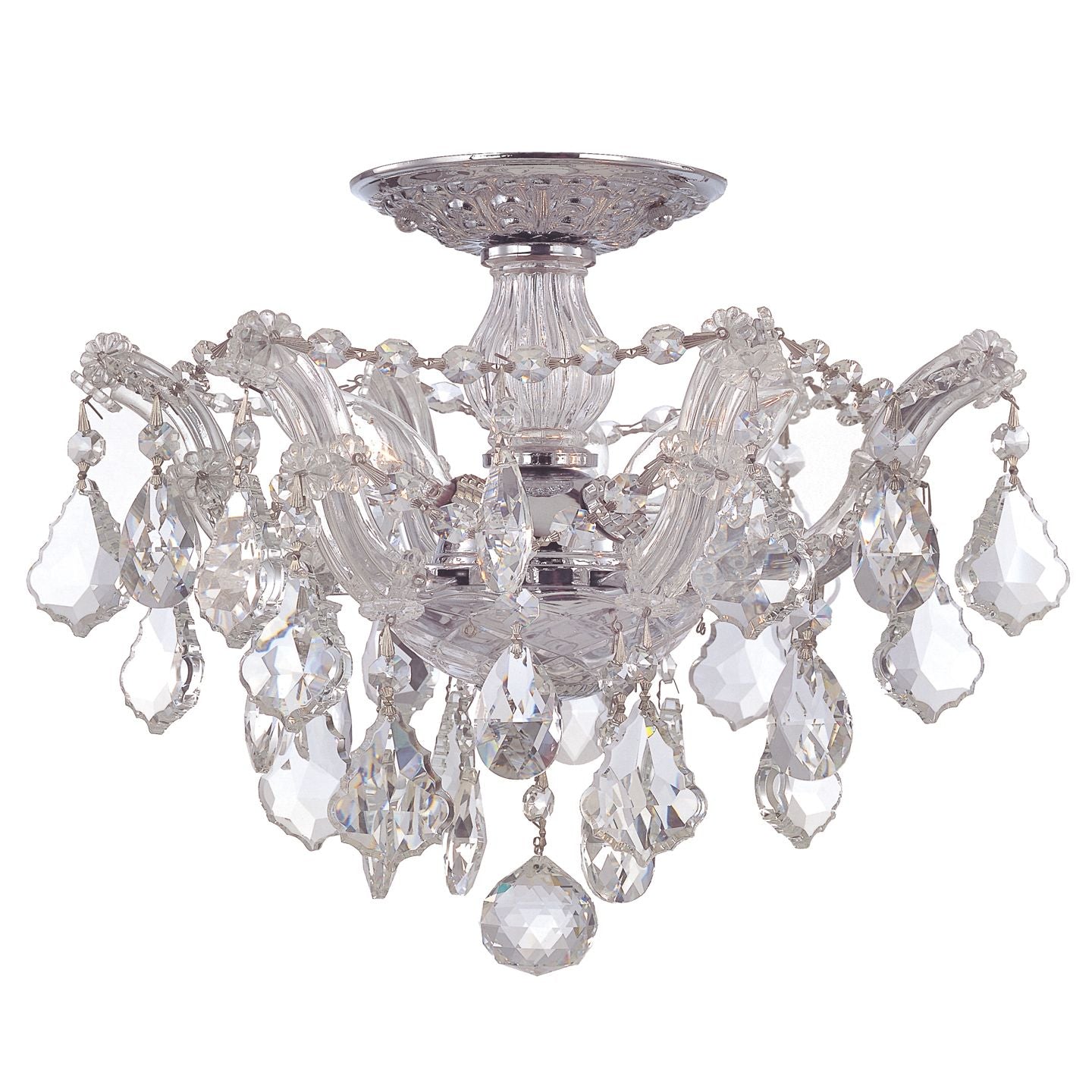 Crystorama - 4430-CH-CL-S - Trois feux semi-automatiques Plafonnier - Maria Theresa - Chrome poli