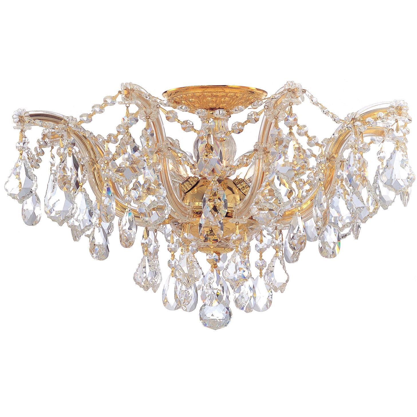 Crystorama - 4437-GD-CL-SAQ - Five Light Semi Flush Mount - Maria Theresa - Gold