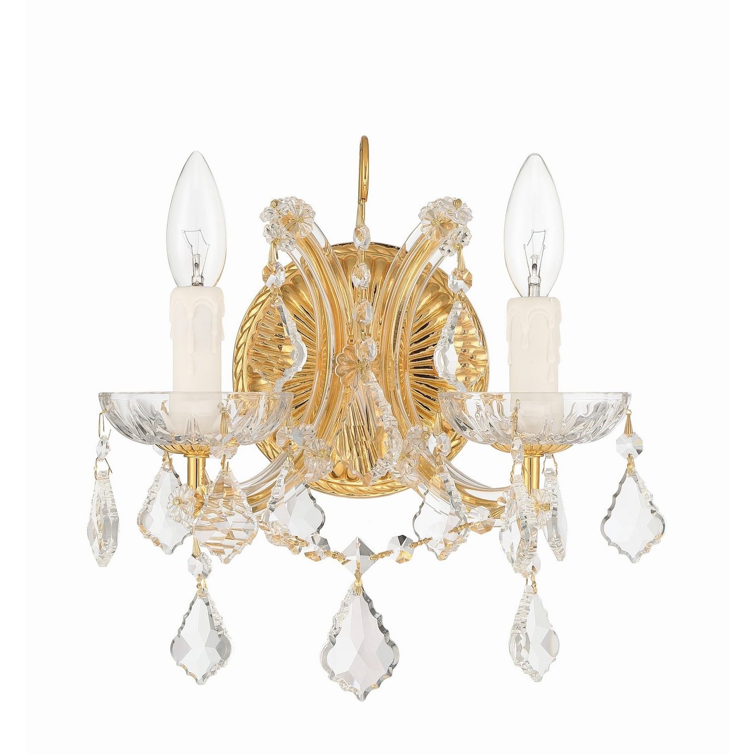 Crystorama - 4472-GD-CL-MWP - Two Light Wall Sconce - Maria Theresa - Gold