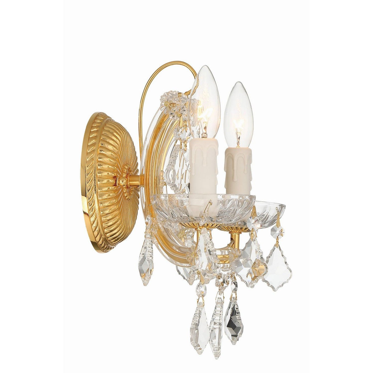 Crystorama - 4472-GD-CL-MWP - Two Light Wall Sconce - Maria Theresa - Gold