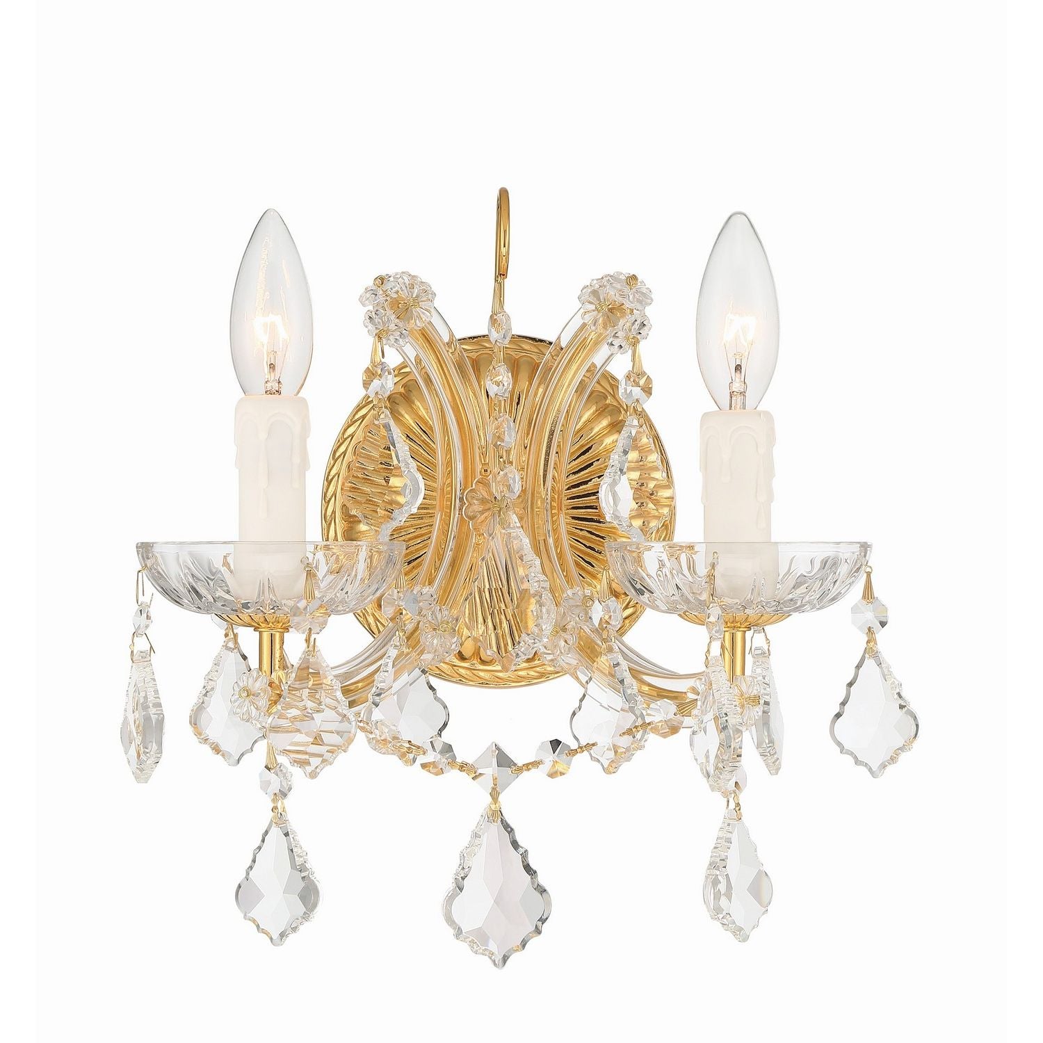 Crystorama - 4472-GD-CL-MWP - Two Light Wall Sconce - Maria Theresa - Gold