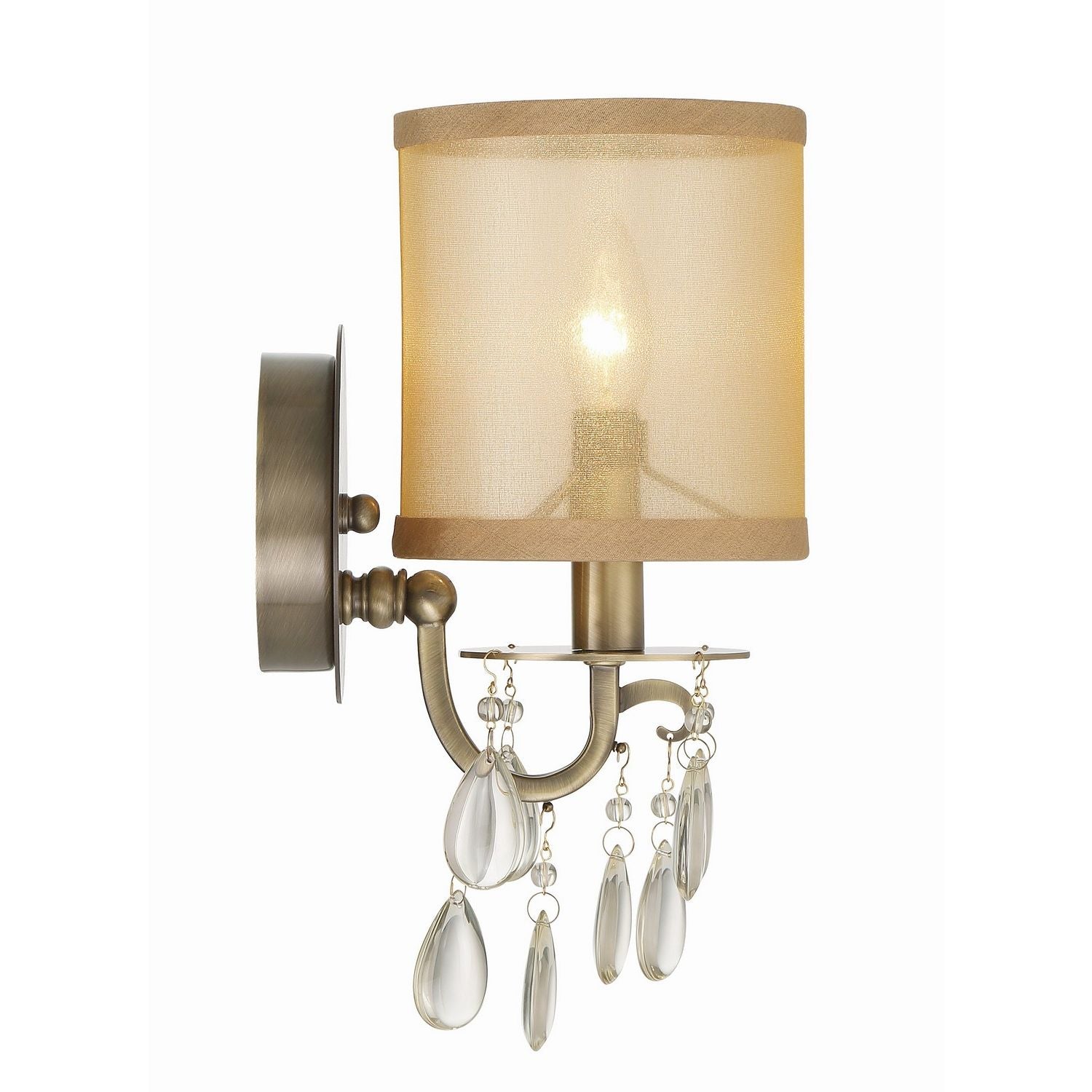 Crystorama - 5621-AB - Une lumière Murale - Hampton - Laiton antique