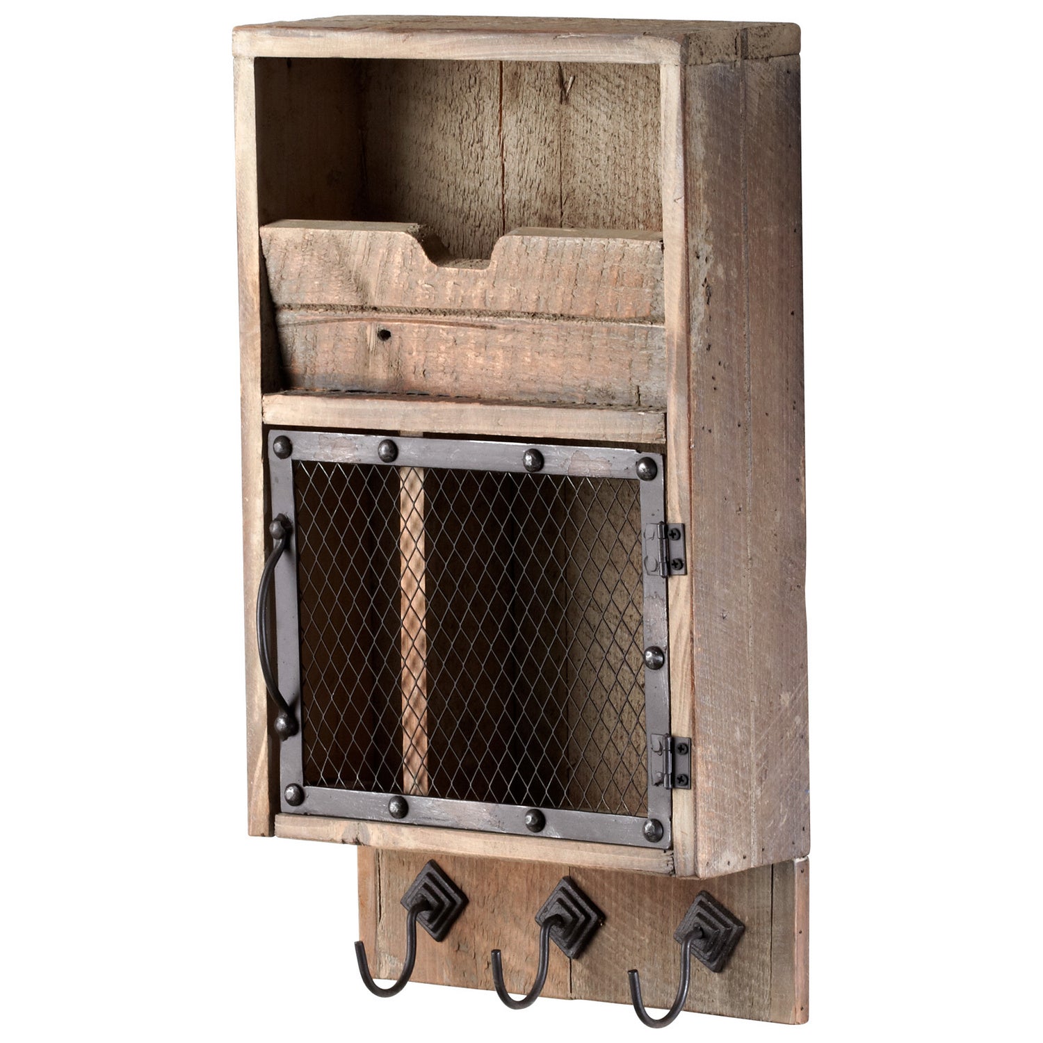 Cyan Canada - 04880 - Organisateur mural - Casey - Fer brut et bois naturel