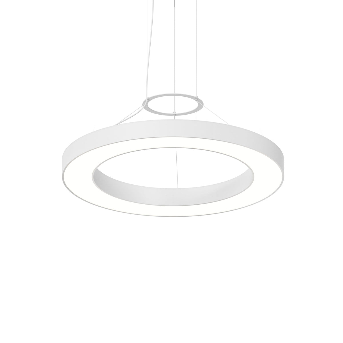 Anneau LED rond Sonneman 3982.03 Pi Suspension en blanc satiné