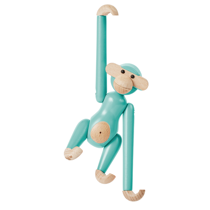Kay Bojesen 39801 Monkey Wooden Figurine in Turquoise