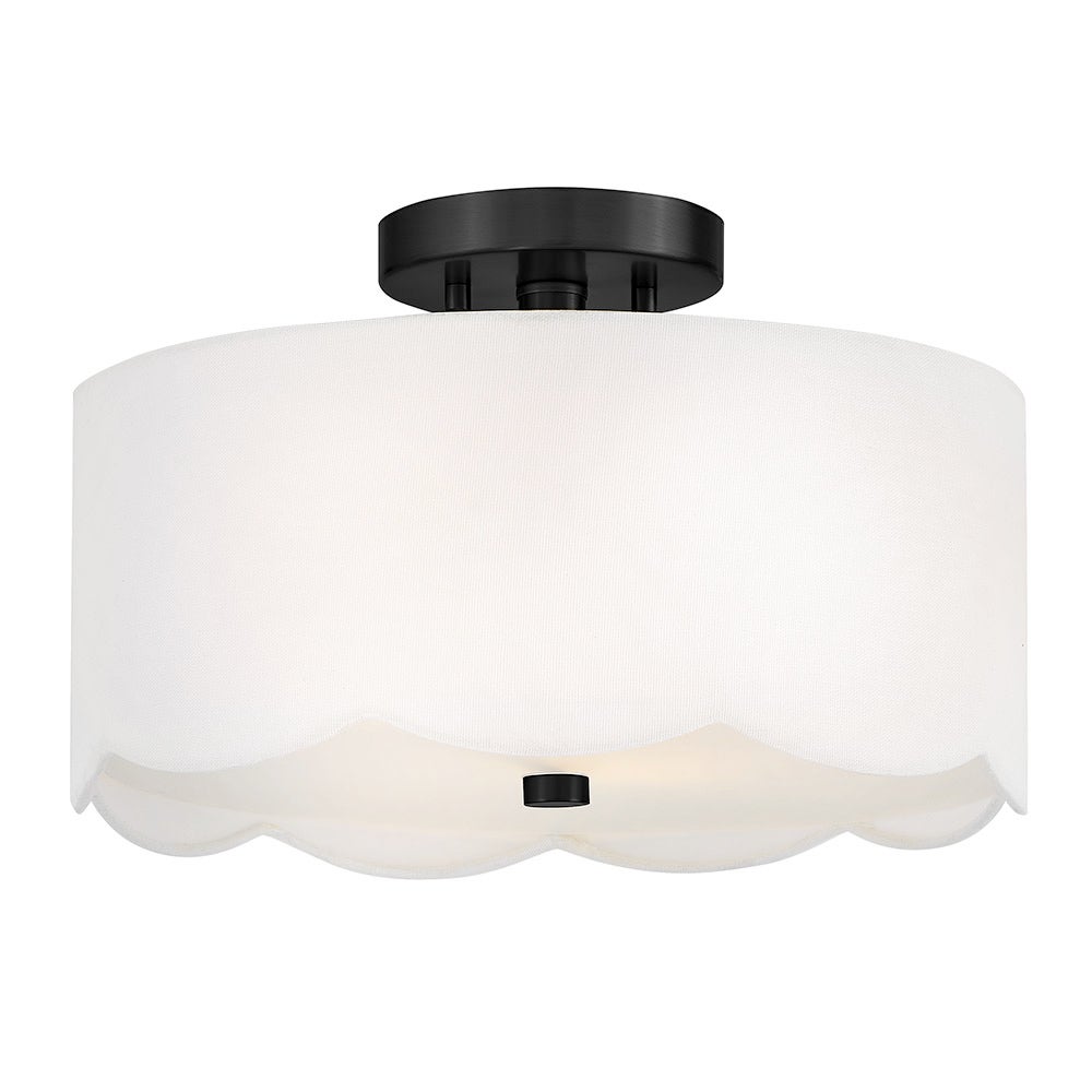 Lark 84381BK Bliss Scalloped Flush Mount in Black