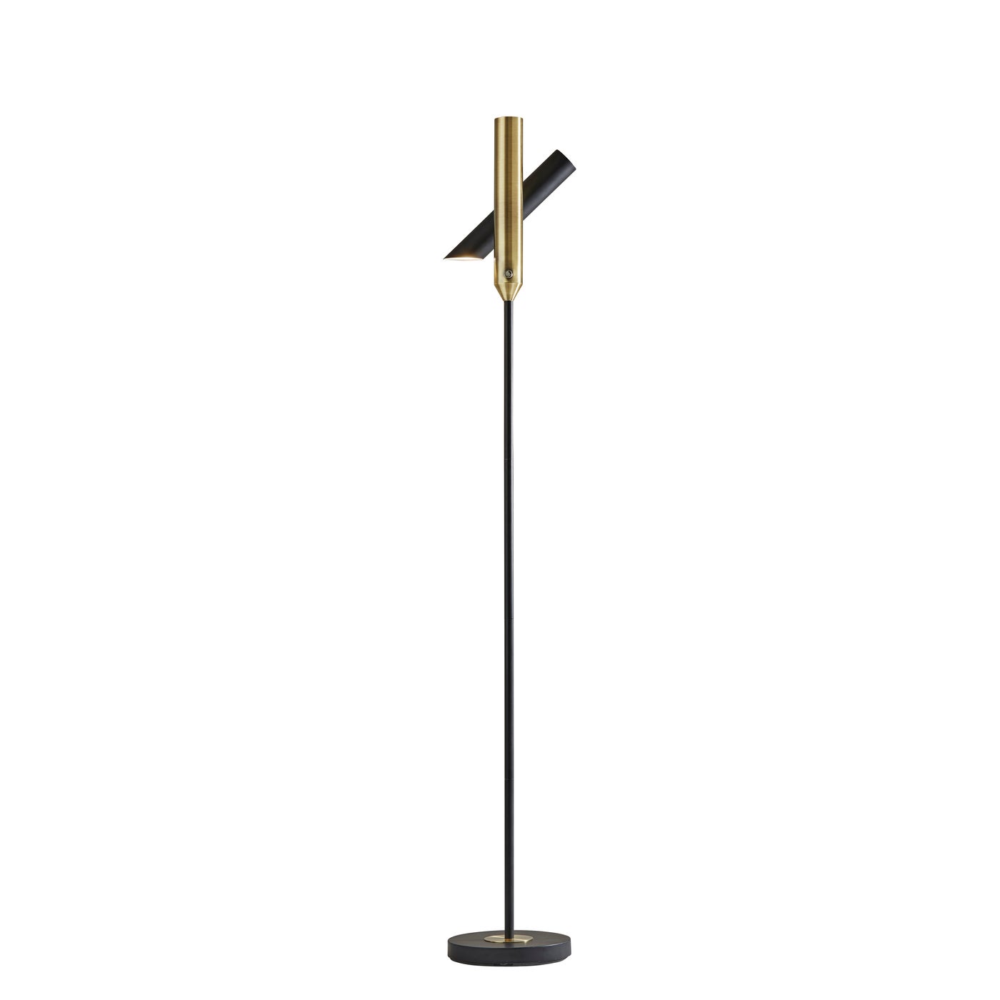 Adesso Home - 4079-01 - LED Torchiere - Vega - Black W. Antique Brass Accents