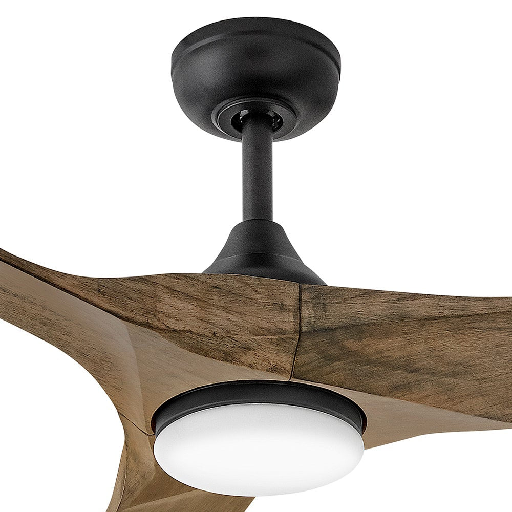Luminaire intelligent à DEL Hinkley Lighting 903872FDB-LDD Swell Ventilateur Noir mat / Bois flotté