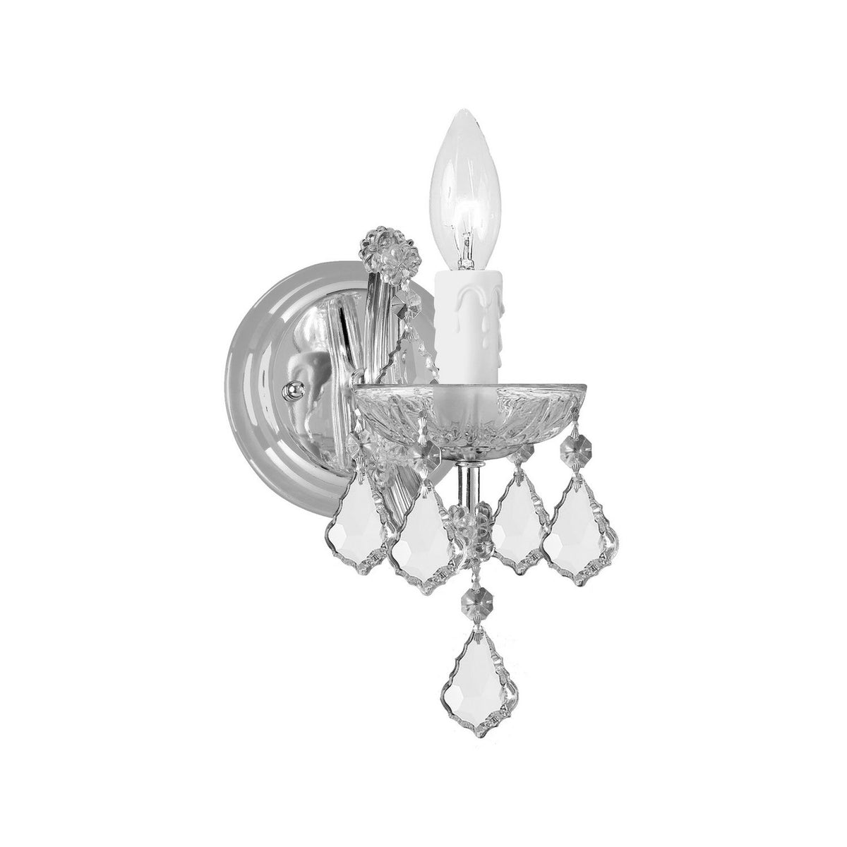 Crystorama - 4471-CH-CL-SAQ - One Light Wall Sconce - Maria Theresa - Polished Chrome